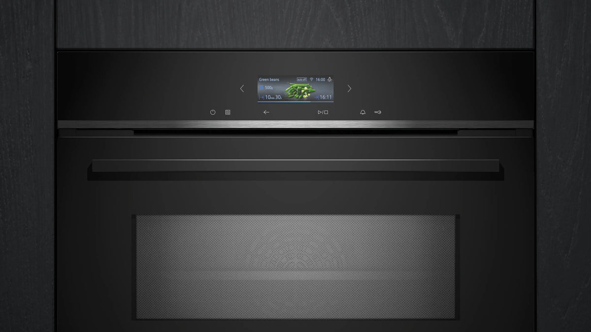 iQ700 Built-in compact oven with microwave function 60 x 45 cm Black CM724G1B1