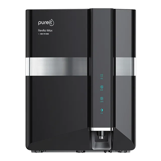 Revito Max 9L RO+MF+UV Water Purifier with DURAViva™ technology (Black)