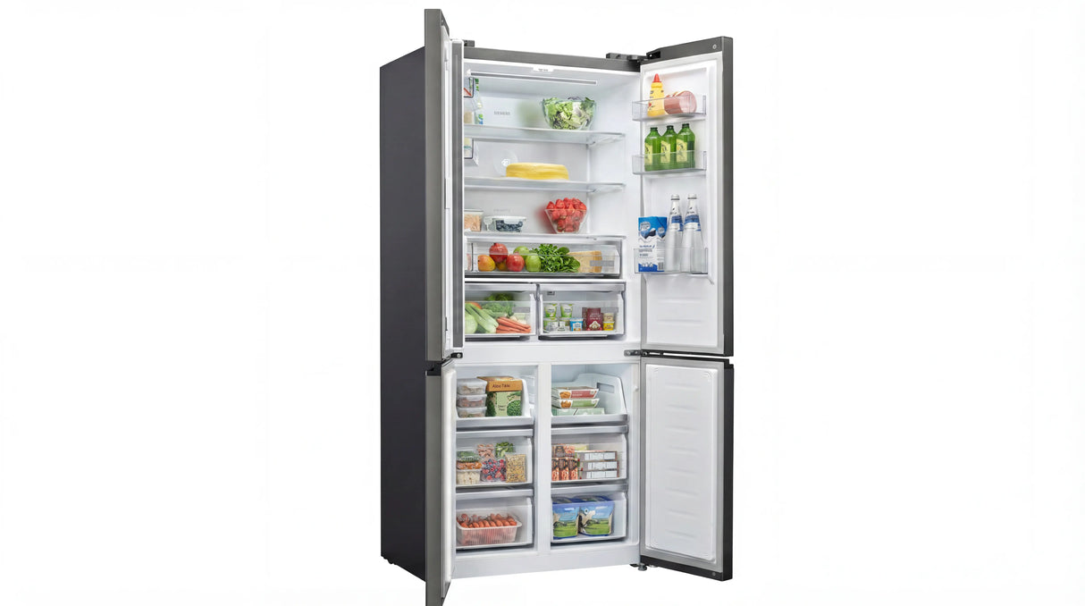 iQ100 503L French Door Bottom Mount Refrigerator with Total No Frost, hyperFresh Flex & Dark Lake Glass Finish – KC88EA256I