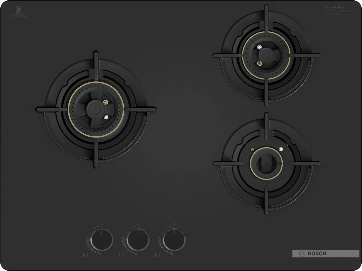 Series 4 Gas hob 70 cm Tempered glass, Black PNC7O6G20I