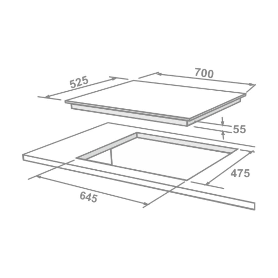 Elica Built-In Hob DFS FB MFC 4B 70 DX