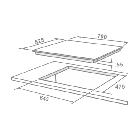 Elica Built-In Hob DFS FB MFC 4B 70 DX