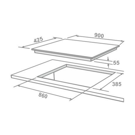 Elica Built-In Hob DFS FB MFC 3B 90 DX