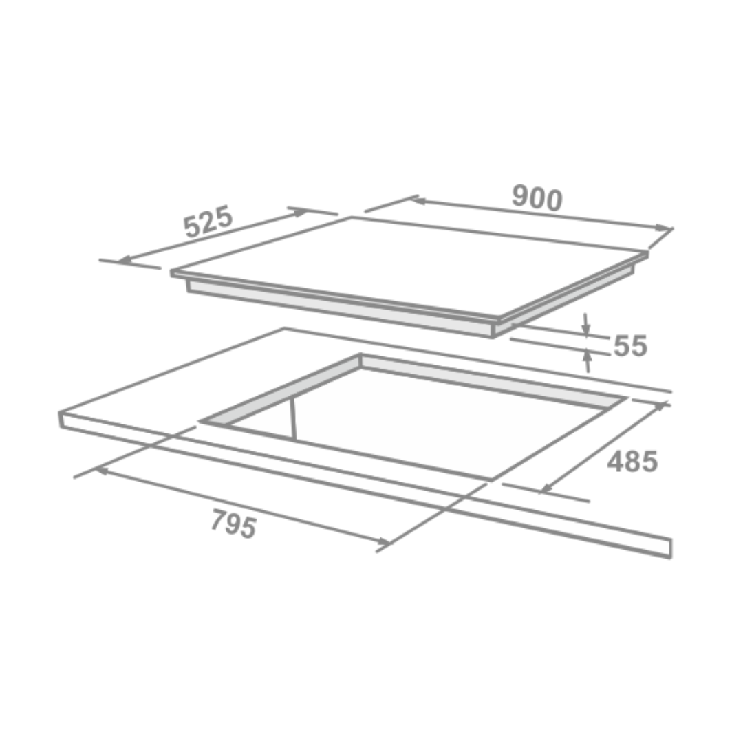Elica Built-In Hob DFS FB MFC 4B 90 DX