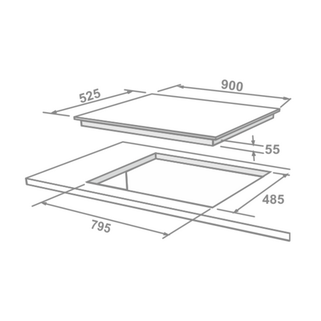 Elica Built-In Hob DFS FB MFC 4B 90 DX