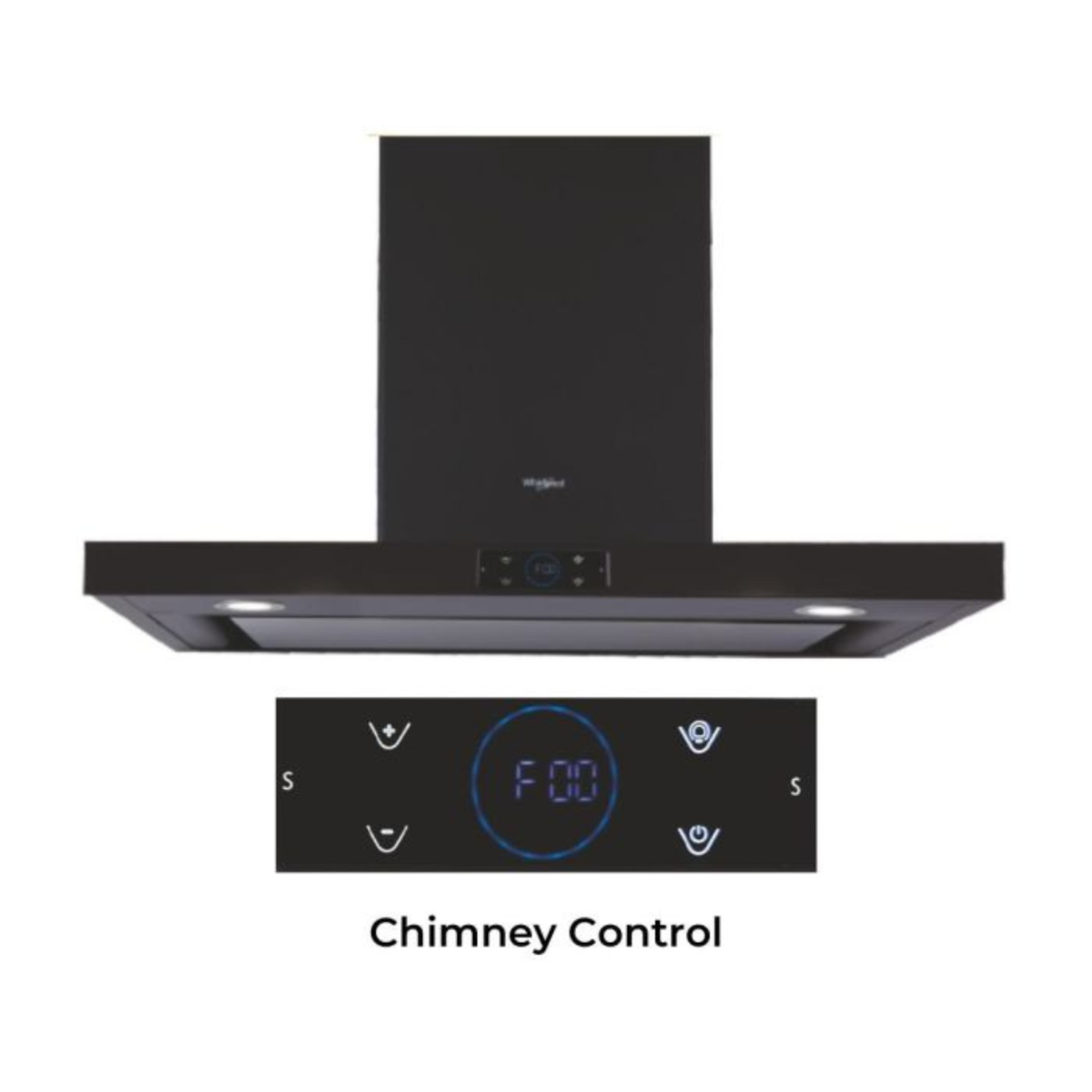 Whirlpool ZEN TQT 9W TA BLDC BK HOOD 90 cm Touch Control With Motion Sensor Wall Mounted Chimney Black Finish