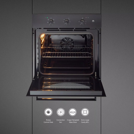 KAFF OV 80 ML 7 | 60cm ELECTRIC OVEN | Extra Large Cavity | Full Black Finish |  Built In Ovens