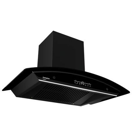Crompton CHD-QPVC90FLE-MBL-Curved Wall Mounted Chimney QuietPro 90 cm