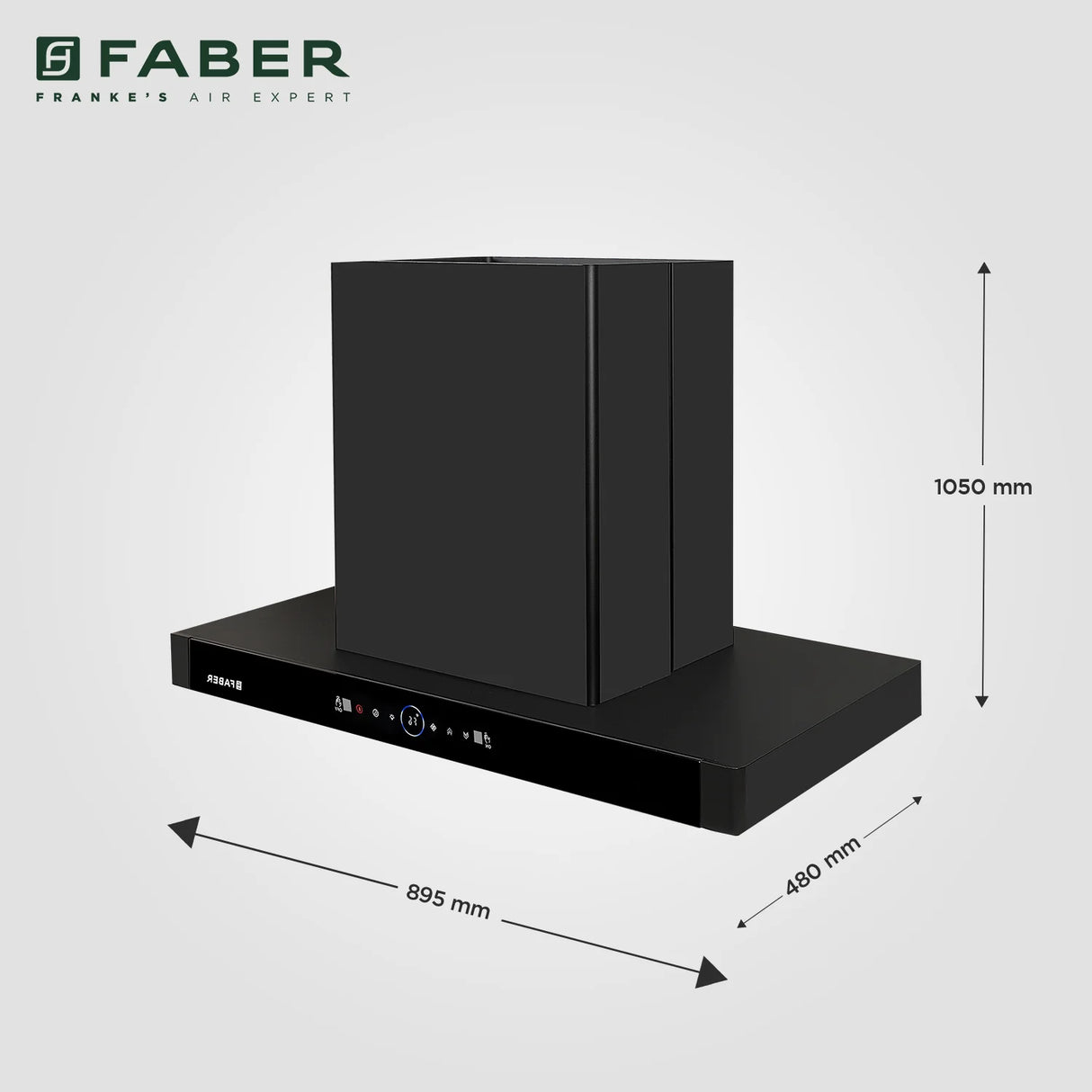 HOOD BLOOM FL BK 90 Island Chimney with 1500m³/hr Suction, BLDC Motor, Gesture & Dual Touch Control - 345.0717.217
