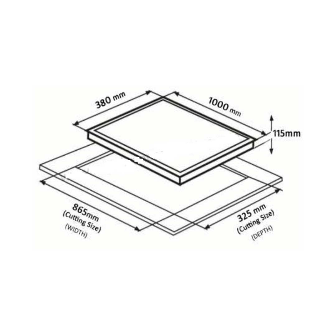 Hafele VORTEX 000 100CM Built-In Hob 538.66.319