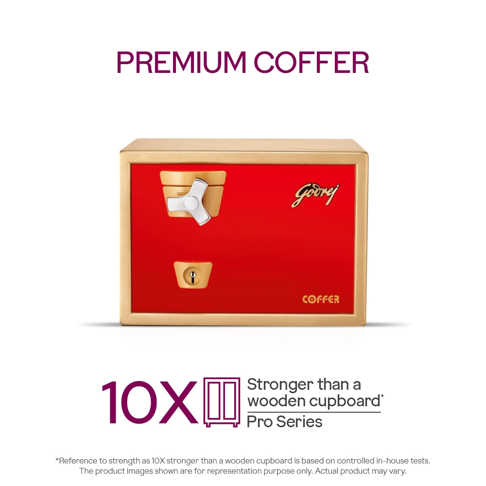 Premium Coffer V1 Red Home Locker with Key Lock