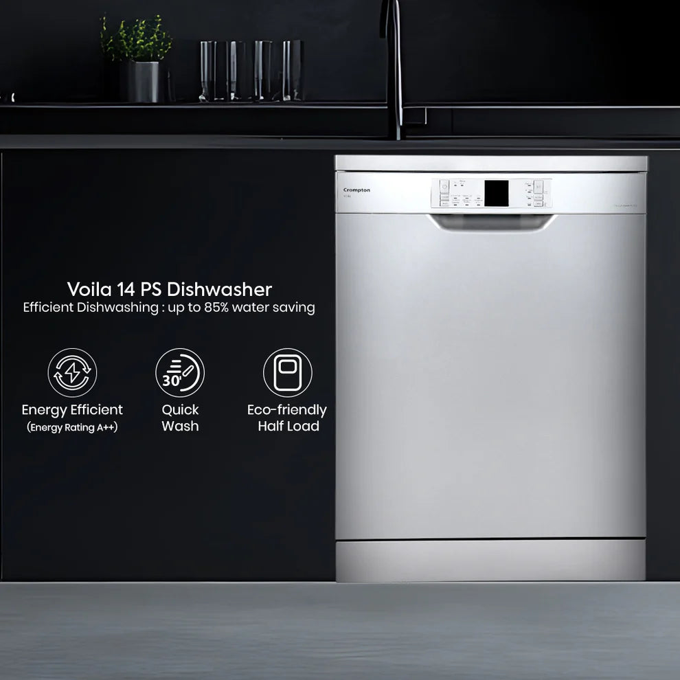 Voila 14 Place Setting Freestanding Dishwasher with Hygiene Wash & Intelli Auto Clean