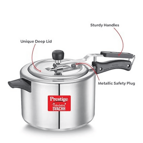 PRESTIGE 6.5 LTR NAKSHATRA PLUS SVACHH ALUMINIUM PRESSURE COOKERS (10745)
