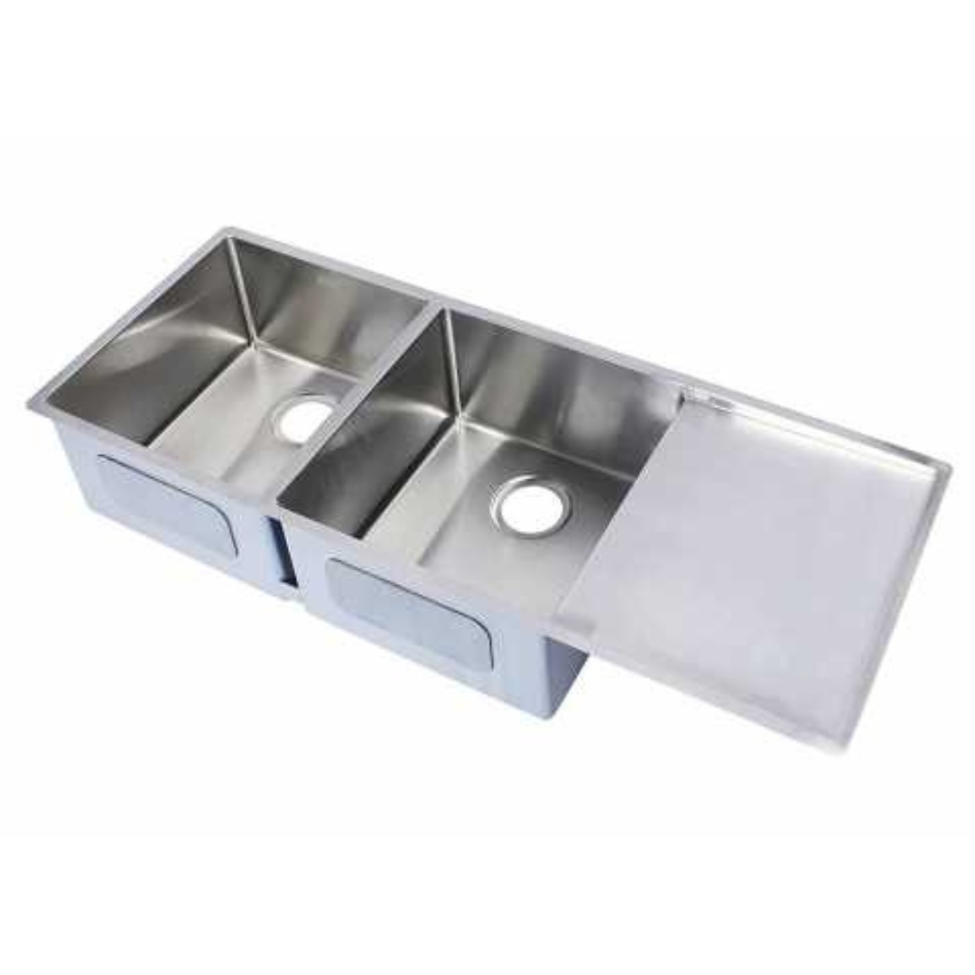 Double Bowl with Drain Board