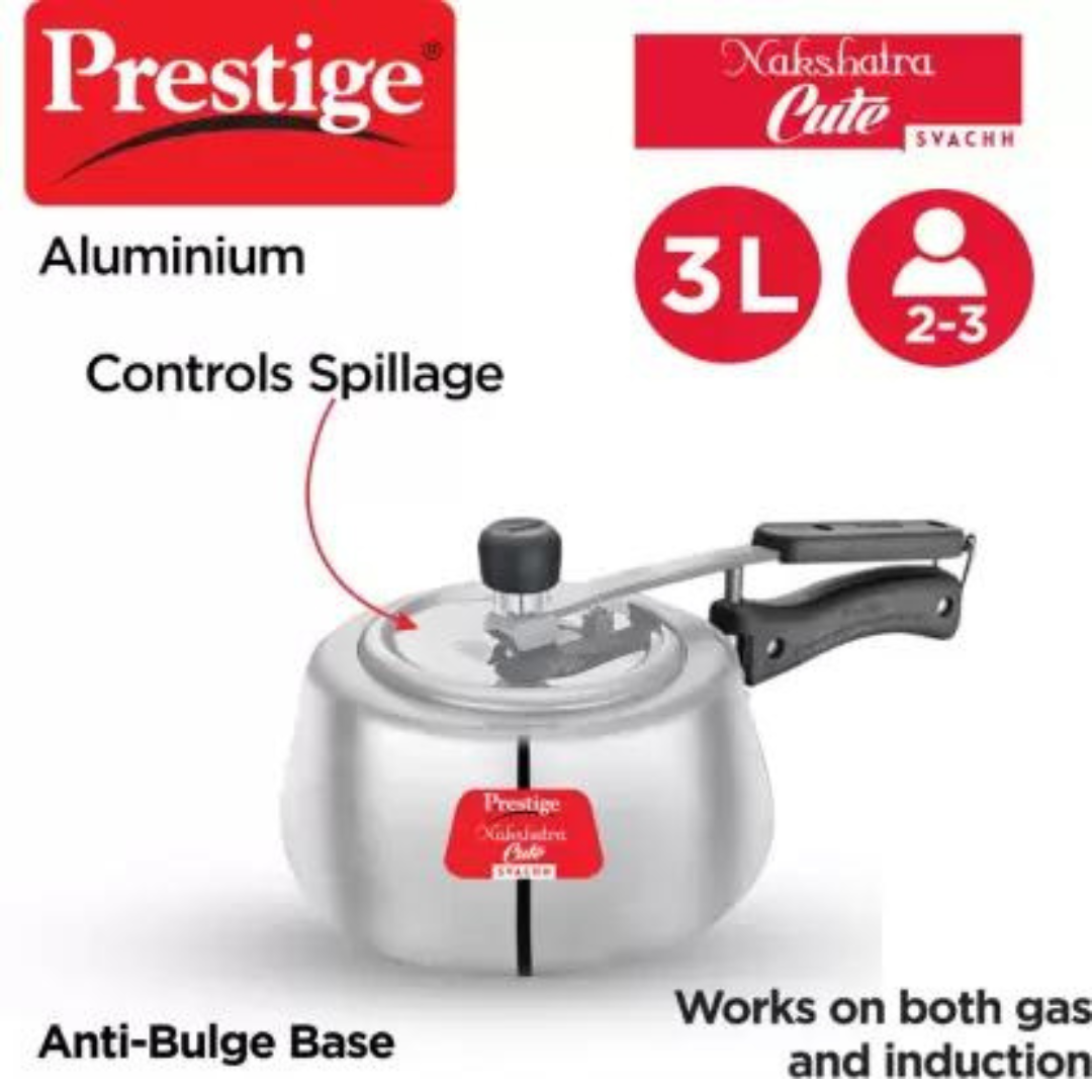 Prestige 3 Ltr Nakshatra Cute Savachh Pressure Cookers (10787)