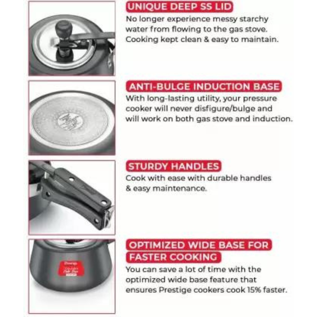 Prestige 3 Ltr Nakshatra Cute Hard Anodised Savachh Pressure Cookers (20260)