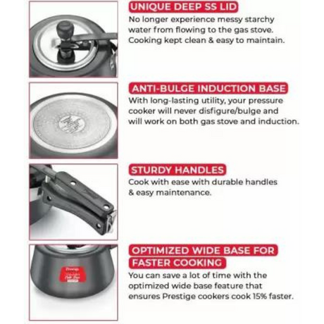 Prestige 3 Ltr Nakshatra Cute Hard Anodised Savachh Pressure Cookers (20260)