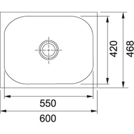 Franke 610 X GRAND (600x 468/24x18) Stainless Steel 1mm European Satin Finish Single Bowl with Drain Board Sink 101.0153.088