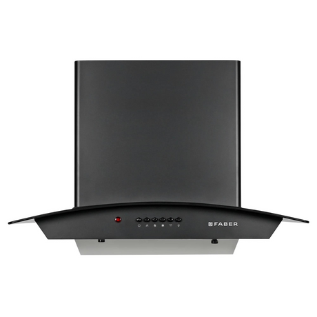 Faber Hood Alpha HC PB BK 60 1500 m鲁/hr Auto clean  Wall Mounted  Chimney Baffle Filter Touch Control & Motion Sensor Black Tempered glass With Stainless Steel