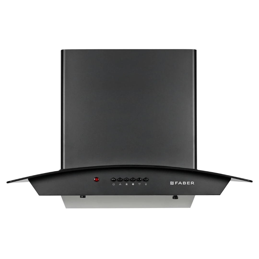 Faber Hood Alpha HC PB BK 60 1500 m鲁/hr Auto clean Wall Mounted Chimney Baffle Filter Touch Control & Motion Sensor Black Tempered glass With Stainless Steel