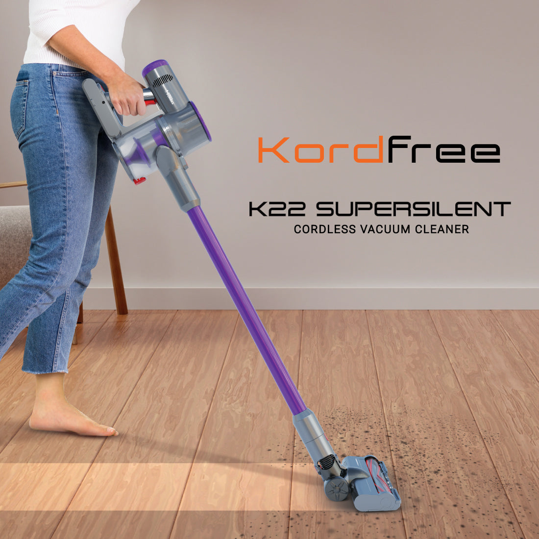 Kordfree K22 SuperSilent Cordless Vacuum Cleaner