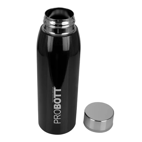 Stella 500ml Stainless Steel Thermos Flask Bottle, Vacuum Insulated | Screw Cap | Leak-Proof | Hot & Cold | Black | PB 500-42