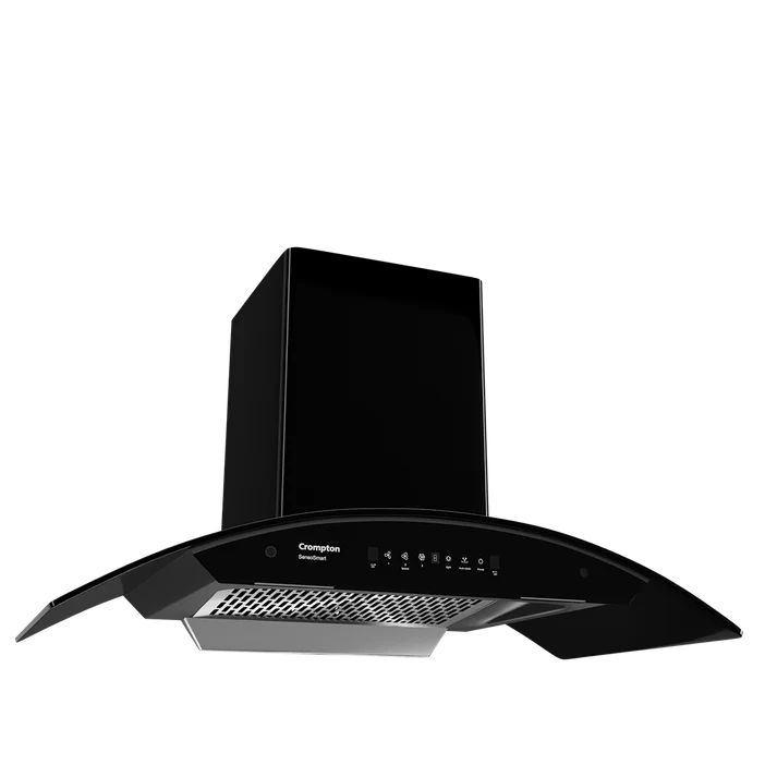 Smart On & Intelli Auto-Clean | Silent Kitchen Chimney with Filterless Technology (Black)