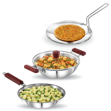 Hawkins 3 pc Triniti Tri-Ply Stainless Steel Cookware Set (SSET1)