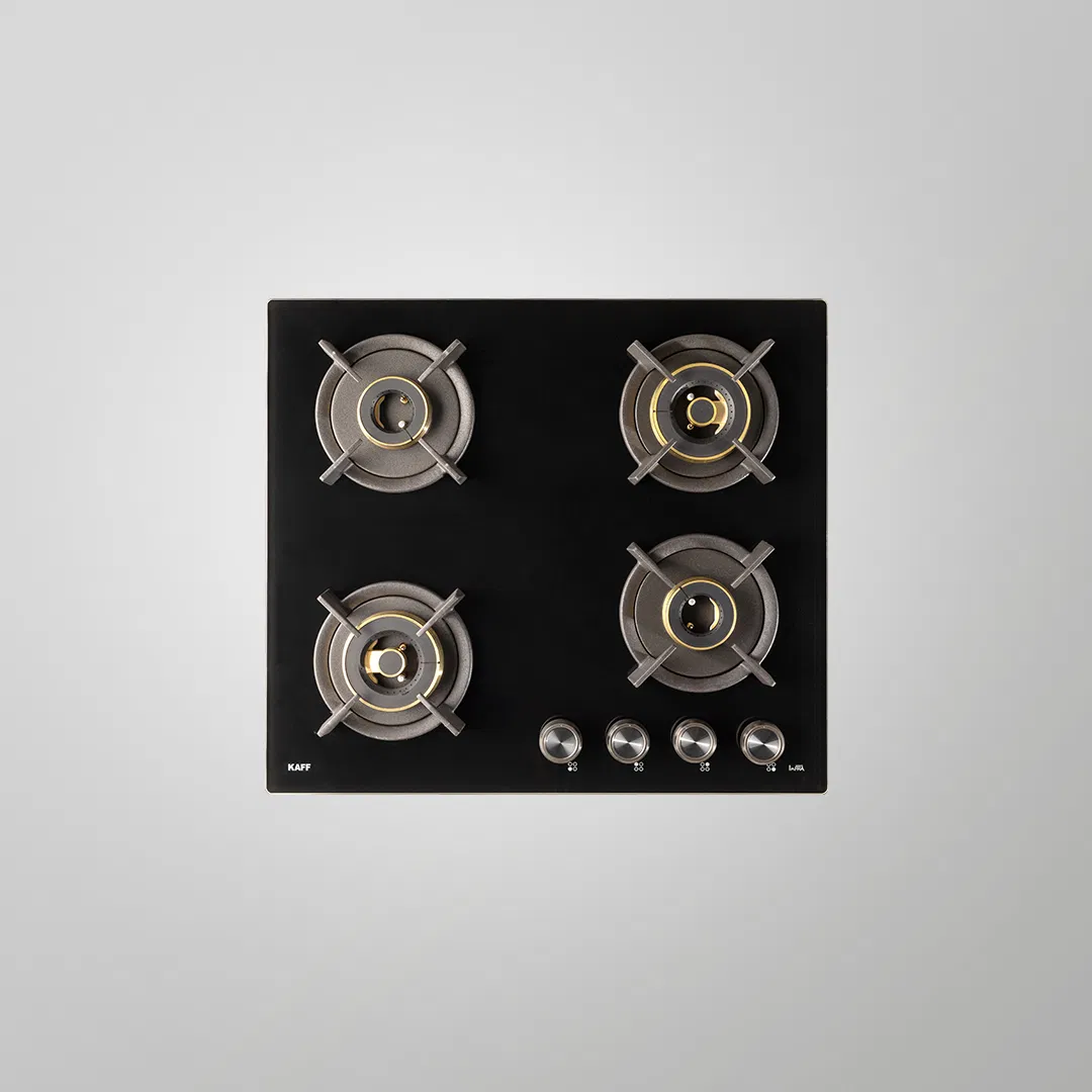 INF 604 Built-In Hob | Auto Ignition | 4 Full Brass High-Efficiency Burners | Triple & Dual Ring Burners | Flame Failure Device
