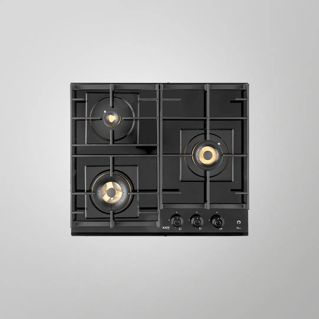 MFBX 603 – 3 Full Brass Burners Built-in Hob | Auto Electric Ignition | 60cm | High-Efficiency Burners | Flame Failure Safety | Square Drip Tray
