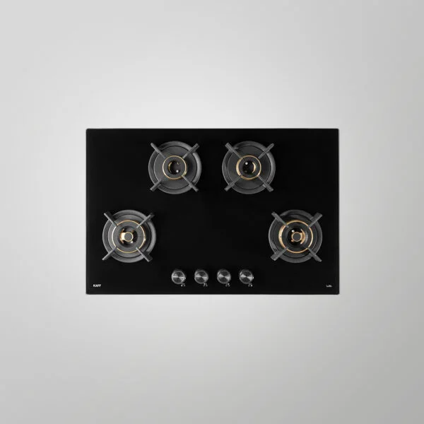 INF 804 – 4 Full Brass High-Efficiency Burners Built-in Hob | Auto Electric Ignition | 80cm | Flame Failure Safety | Heavy Duty Cast Iron Pan Support