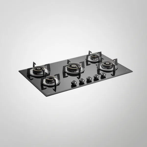 ALN 865 – 86cm Built-in Hob with 5 Heavy-Duty Brass Burners & Auto Ignition