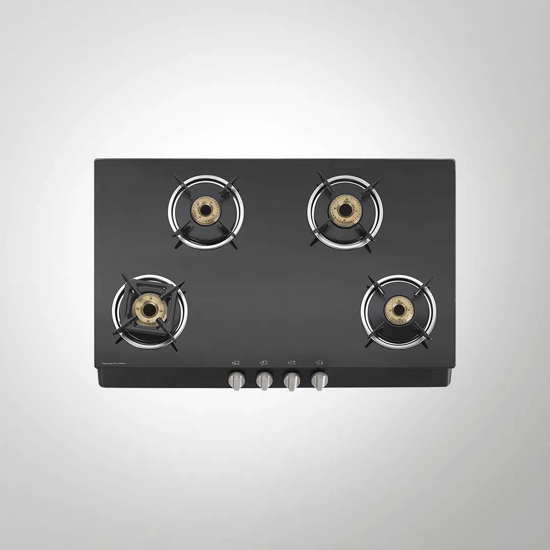 CTB694B – 4-Burner Manual Ignition Gas Stove | High-Efficiency Brass Burners | Black Tempered Glass