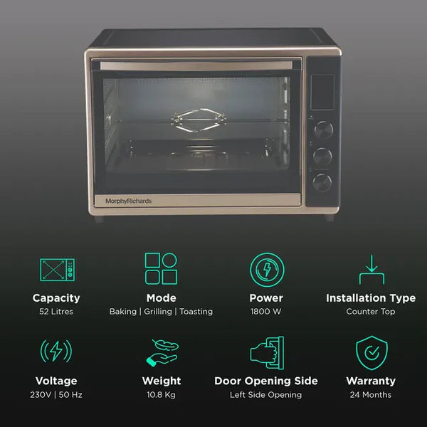 52RCD DIGI 52L Semi-Digital OTG 1800W – Oven Toaster Griller with 8 Preset Menus, Dehydrator, Fermentation & Convection