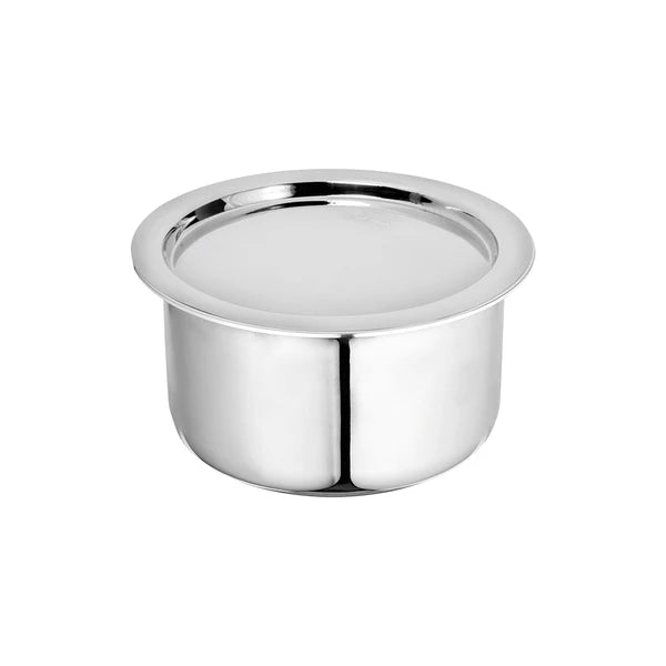 SignoraWare Artista Tri-Ply Stainless Steel Induction Compatible Triply Tope with Lid (Induction and Gas compatible), 14cm, Capacity 1100 ml, Silver