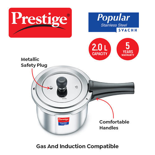 PRESTIGE POPULAR SVACHH STAINLESS STEEL PRESSURE COOKER 2.0 L 20171