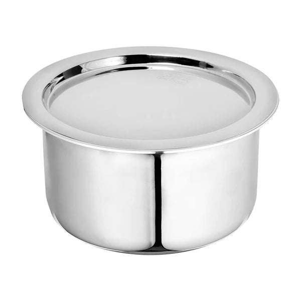 SignoraWare Artista Tri-Ply Stainless Steel Induction Compatible Triply Tope with Lid (Induction and Gas compatible), 18cm, Capacity 1750 ml, Silver