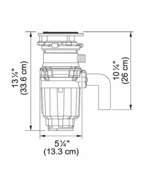 WDJ-0.5 HP Food Waste Disposer with Stainless Steel Grinding & Air Switch – 1400ml Capacity (134.0482.020)
