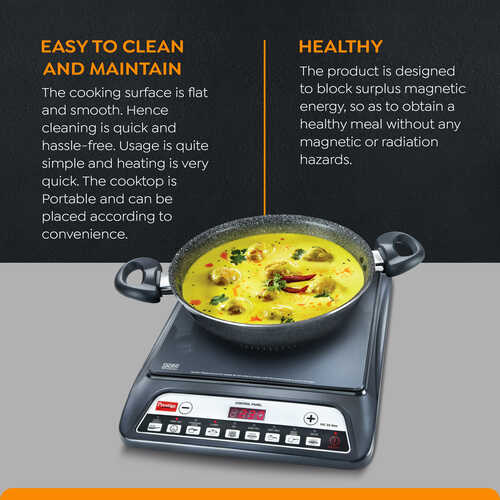 PIC 20 NEO Induction Cooktop 1600W | Indian Menu Options | Automatic Voltage Regulator | Timer with User Pre-Set | Anti-Magnetic Wall