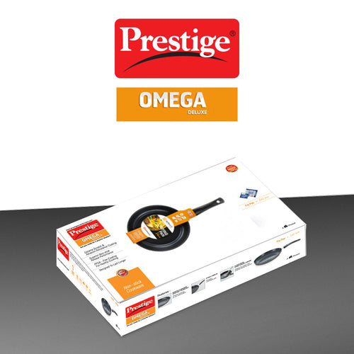 Omega Deluxe Aluminium Induction Base Non-Stick Fry Pan, 24 cm (1.7 L) (Red) 36723