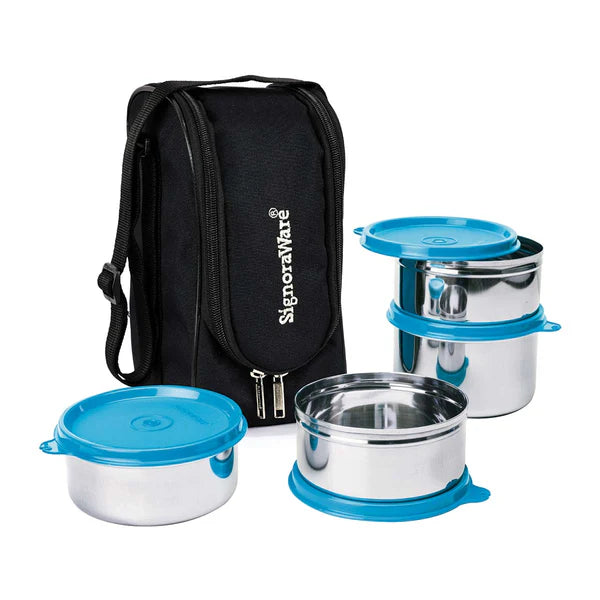 Signoraware Executive Fresh Steel Lunch Box Available in RED, BLUE, EGREEN, EBLUE