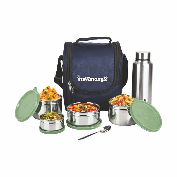 SignoraWare Premium Steel Lunch Box Colour: Blue, Black, E Green, Red, E Blue