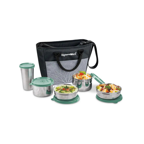 Signoraware Office Lunch Box with Tumbler Available in Red, Blue, English Green, English Blue