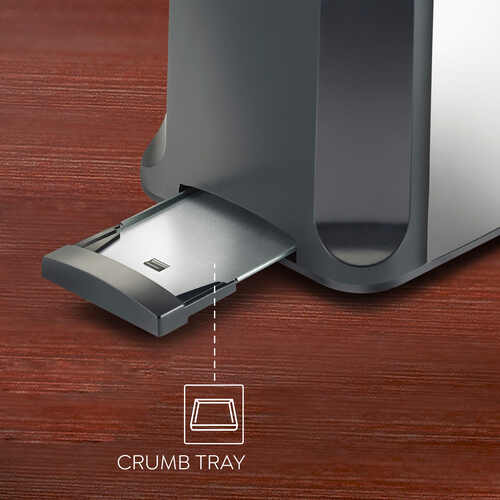 Slice Pop-up Toaster 750W | Elegant Stainless Steel Finish | Cancel Function & High Lift Lever | Black & Silver