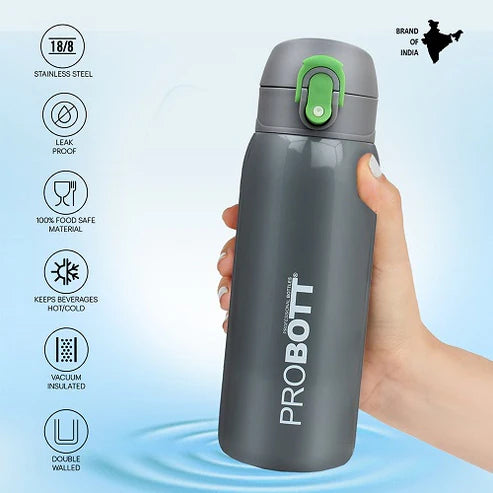 Little 230ml Kids Thermos Flask – Stainless Steel Vacuum Insulated Water Bottle with One-Click Flip Lid, Leak-Proof, Dark Blue | PB 230-01