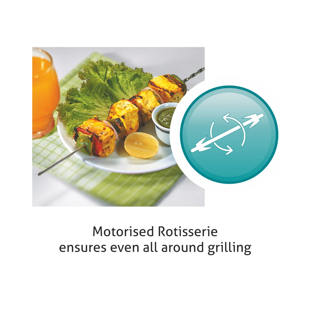 75L Built-in Gas Oven with Turbo Fan, Rotisserie & LPG Compatibility – BO-664BLGAS