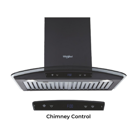 Whirlpool ZEN BF 6W CGA BLDC BK HOOD 60 cm Touch Control With Motion Sensor Wall Mounted Chimney  Black Finish