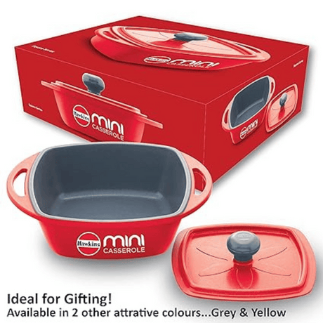 HAWKINS 0.75 LITRE MINI CASSEROLE WITH GLASS LID DIE-CAST (MCSR75)