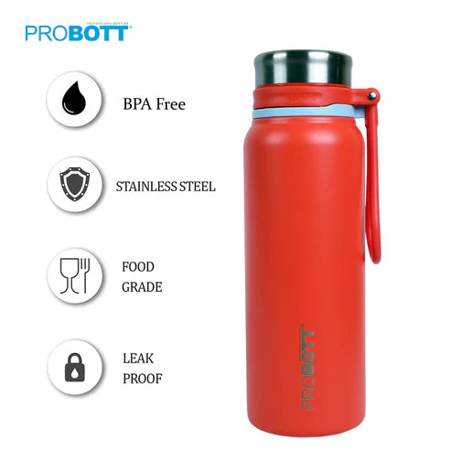 Marine 830ml Stainless Steel Water Bottle, Vacuum Insulated Flask, Red | PB 830-01