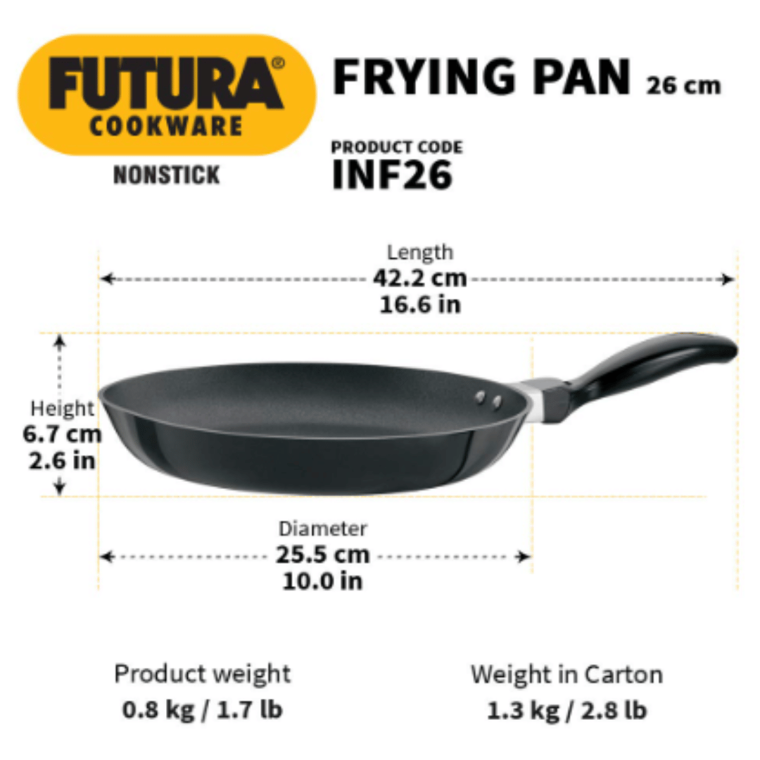 Hawkins 24 cm Futura Frying Pan, Non Stick, Induction, Black INF24